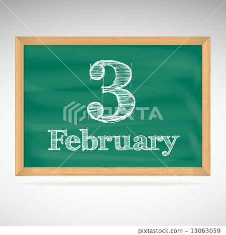 February 3, inscription in chalk on a blackboard 13063059