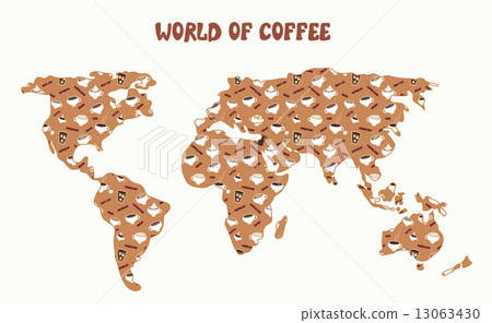 World of coffee - map and different kinds 13063430