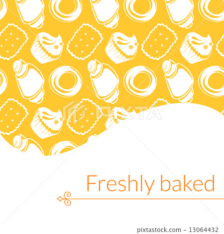 Vector illustration delicious pastries in doodle style with place for text Vector illustration delicious pastries in doodle style with place for text 13064432