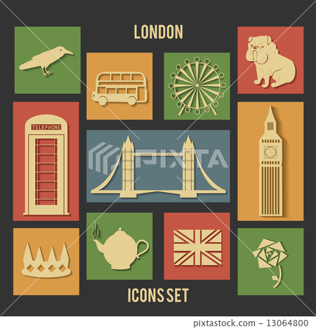 London vector flat icons 13064800
