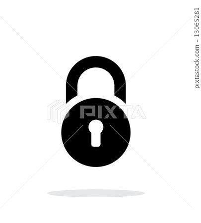 Padlock icon on white background. 13065281