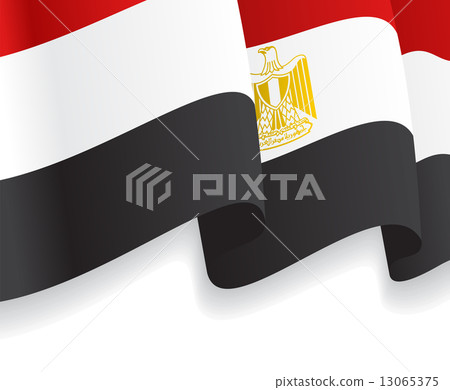 Background with waving Egyptian Flag. Vector Background with waving Egyptian Flag. Vector 13065375