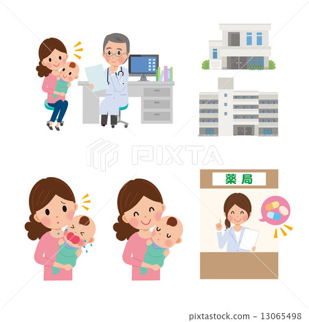 Parent-Child Hospital Illustration Set 13065498