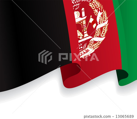 Background with waving Afghan Flag. Vector 13065689