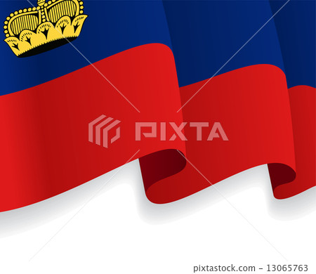 Background with waving Liechtenstein Flag. Vector 13065763