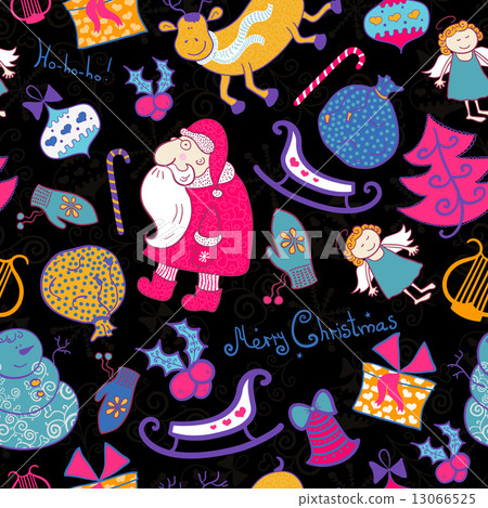 Christmas vector seamless pattern - Stock Illustration [13066525] - PIXTA