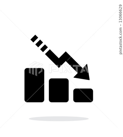 Line chart down icon on white background. Line chart down icon on white background. 13066629