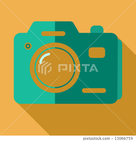 Modern flat design concept icon photo camera. Vector illustratio 13066759