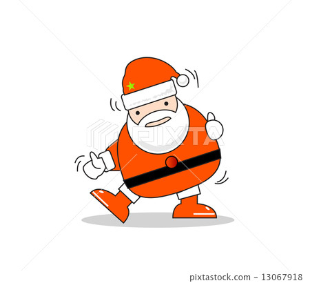 Santa Clause happy dance isolate 01 Santa Clause happy dance isolate 01 13067918