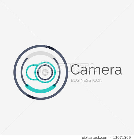 Thin line neat design logo, camera concept - Stock Illustration ...