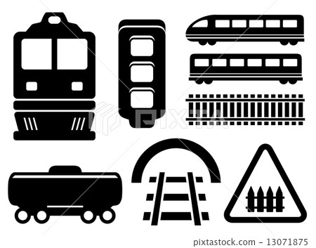rail road icons set rail road icons set 13071875