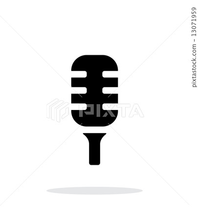 Studio microphone icon on white background. 13071959