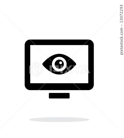 Computer monitoring icon on white background. 13072293