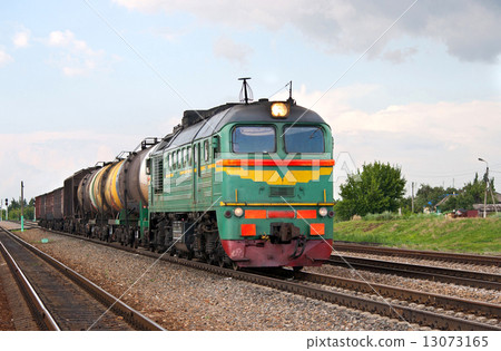 Russian freight diesel train 13073165