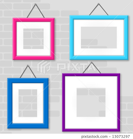 Set Of Photo Frames On A Wall Set Of Photo Frames On A Wall 13073297