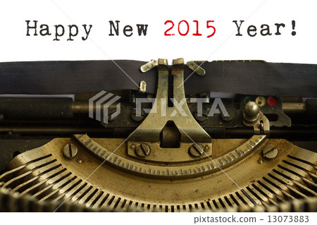 Happy new year typewriter 13073883