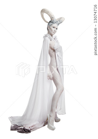 Sexy woman with goat body-art 13074716