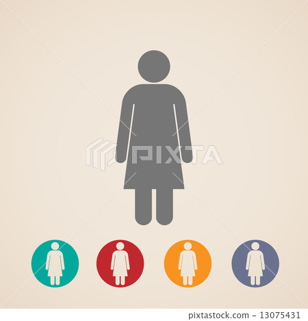 vector icons with a female sign - Stock Illustration [13075431] - PIXTA
