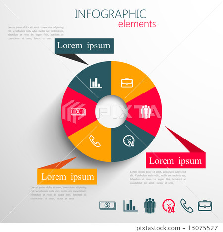 vector set of abstract 3d paper infographic elements for print or web design  13075527