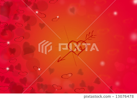 St.Valentine red heart with arrow background 13076478