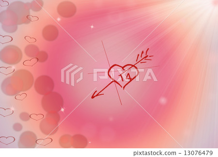 St.Valentine red heart with arrow background 13076479