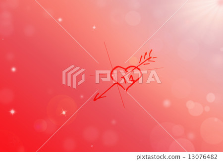 St.Valentine red heart with arrow background 13076482