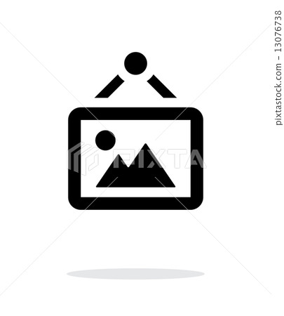 Framed picture icon on white background. 13076738