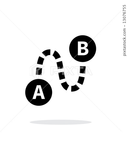 Mapping trajectory icon on white background. 13076755