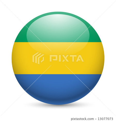 Round glossy icon of Gabon 13077073