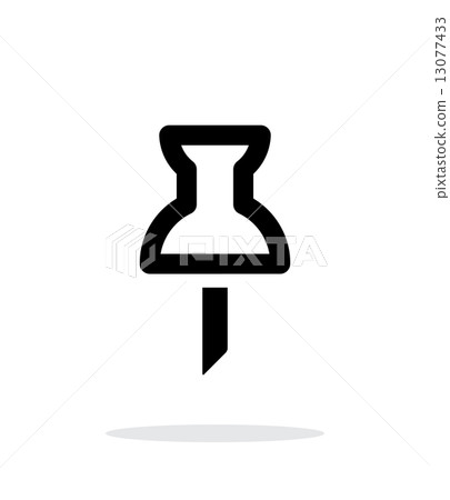 Push pin icon on white background. 13077433