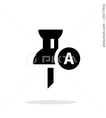 Geo tag pin icon on white background. Geo tag pin icon on white background. 13077442