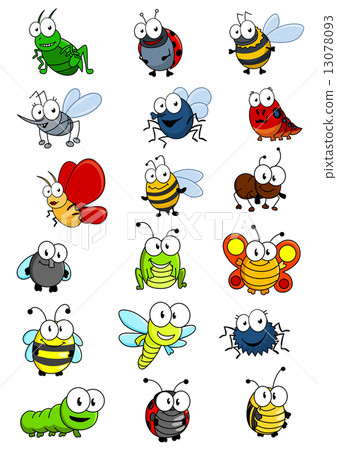 Cartooned insects set 13078093