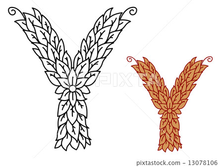 Uppercase letter Y in a foliate font Uppercase letter Y in a foliate font 13078106