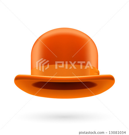 Orange bowler hat 13081034
