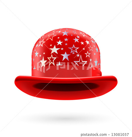 Red starred bowler hat 13081037