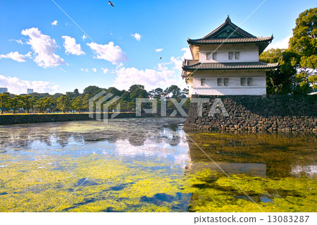 從Uchihigori街看到的Tatsumori和皇宮外花園 13083287