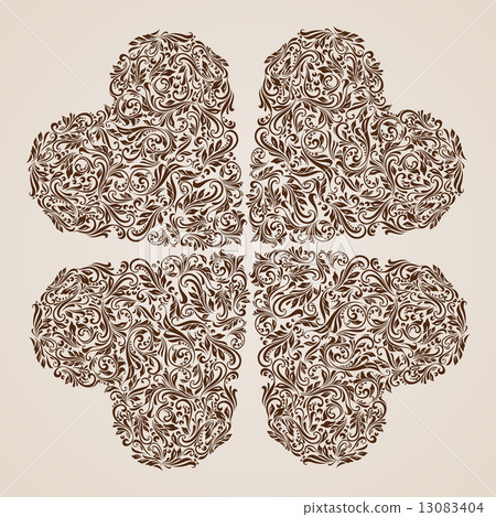 Decorated brown heart 13083404