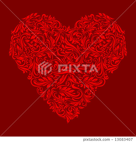 Decorated red heart Decorated red heart 13083407
