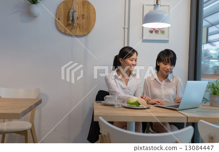 Working in the cafe Working in the cafe 13084447