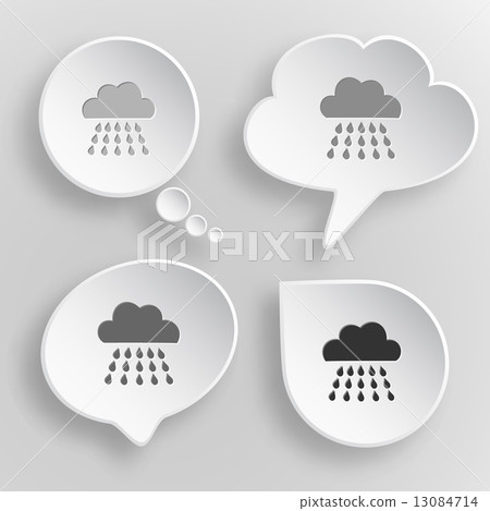 Rain. White flat vector buttons on gray background. Rain. White flat vector buttons on gray background. 13084714
