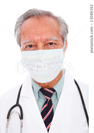 white background, old man, studio shot, portrait, doctor, mask, stethoscope, medical, healthcare, white background, old man, studio shot, portrait, doctor, mask, stethoscope, medical, healthcare, 13086162