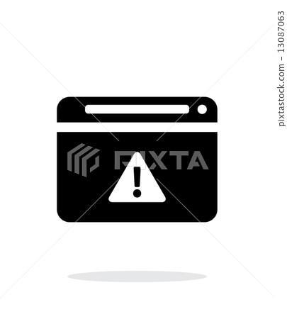 Security warning in browser icon on white...-插圖素材 [13087063] - PIXTA圖庫