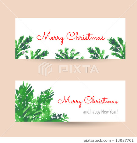 Christmas tree brunches banners 13087701
