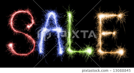 Sparkling inscription of SALE on a black Sparkling inscription of SALE on a black 13088845