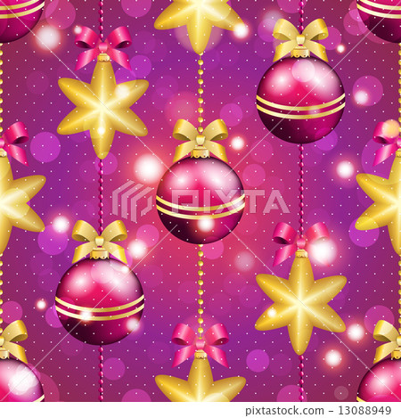 New Year pattern with ball. Christmas wallpaper New Year pattern with ball. Christmas wallpaper 13088949