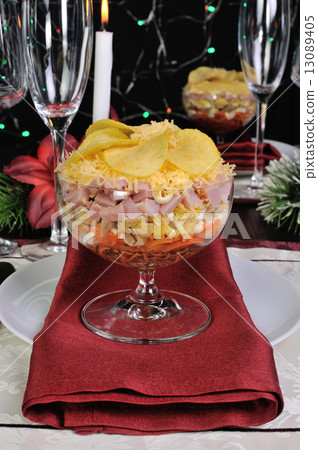 layered salad in a glass layered salad in a glass 13089405