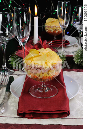 layered salad in a glass layered salad in a glass 13089406