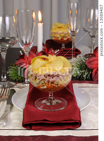 layered salad in a glass layered salad in a glass 13089407