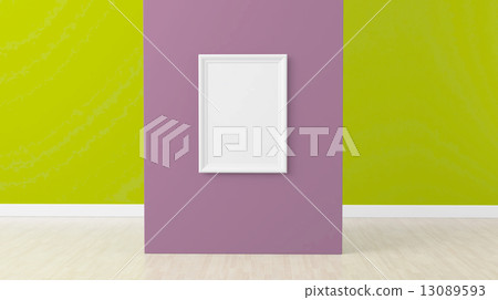 empty frame in room on red wall empty frame in room on red wall 13089593