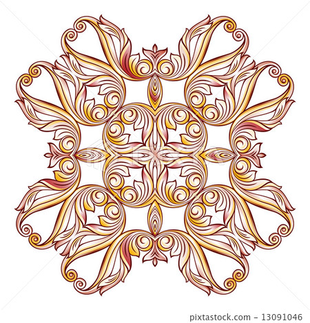 Ornate floral pattern on white Ornate floral pattern on white 13091046